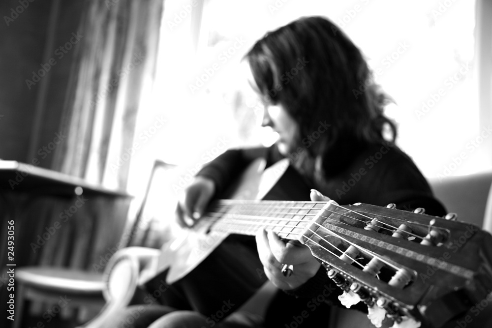 Fototapeta premium girl with guitar