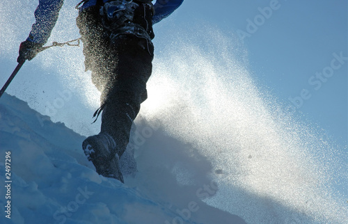 climber in a snowstorm