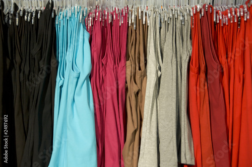 rack of clothes with a variety of colours