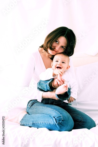 young mother and her baby boy