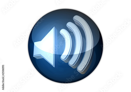 speaker icon 3d aqua button
