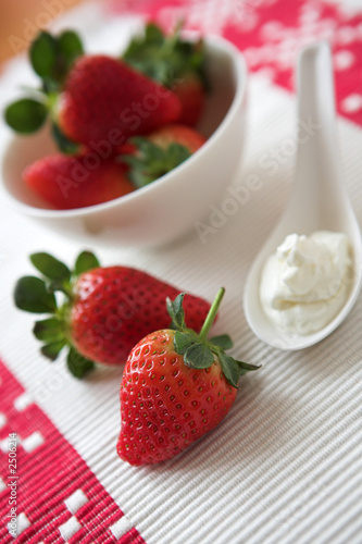 fresh strawberries   cream