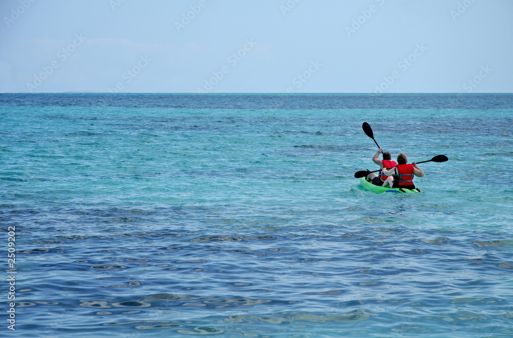 kayaking at sea