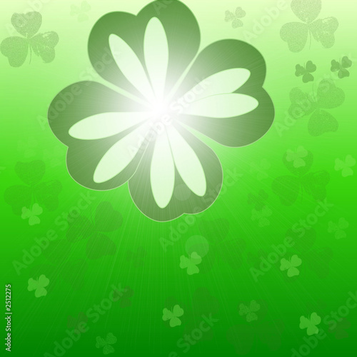 light green clovers design