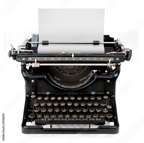 blank sheet in a typewriter