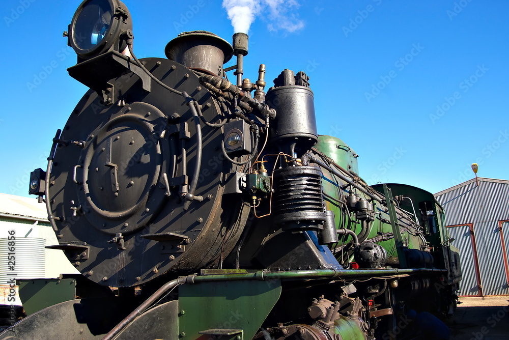 close up of steam train