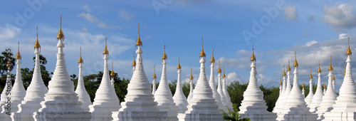 forest of stele in kuthodaw , mandalay , myanmar , panorama