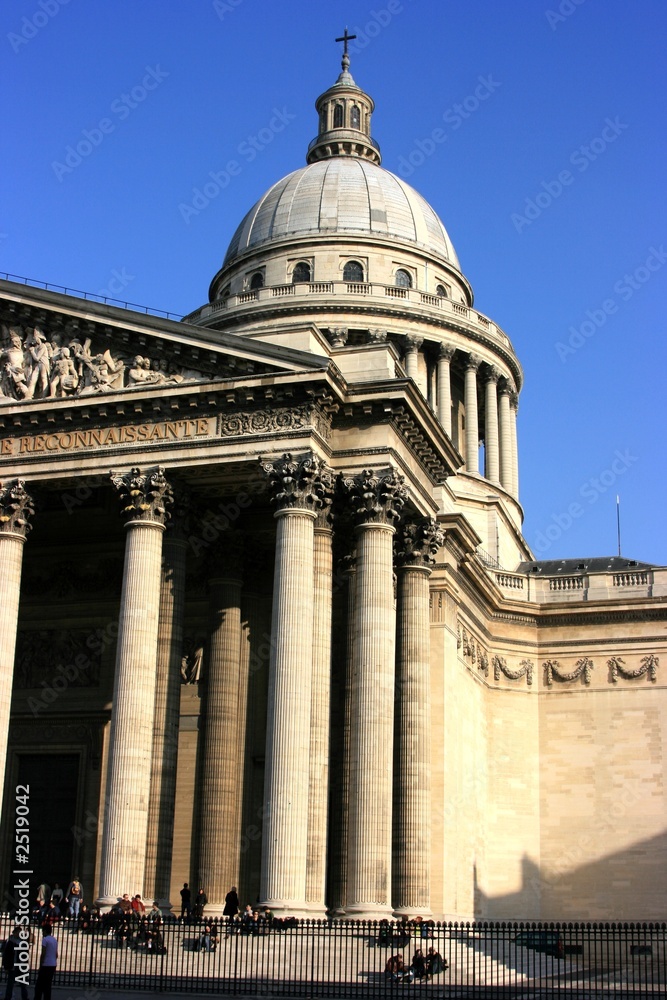 the pantheon building in paris, detail