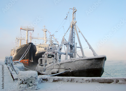 Принти на полотні ship in the winter