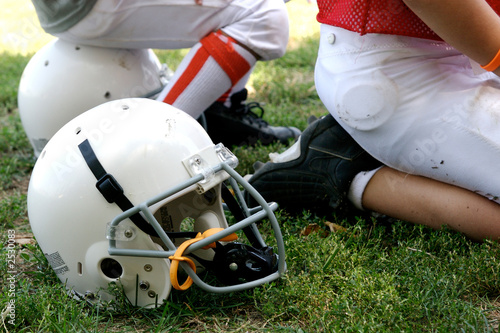 football and helmets