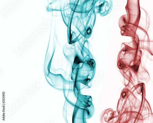 blue and red smoke