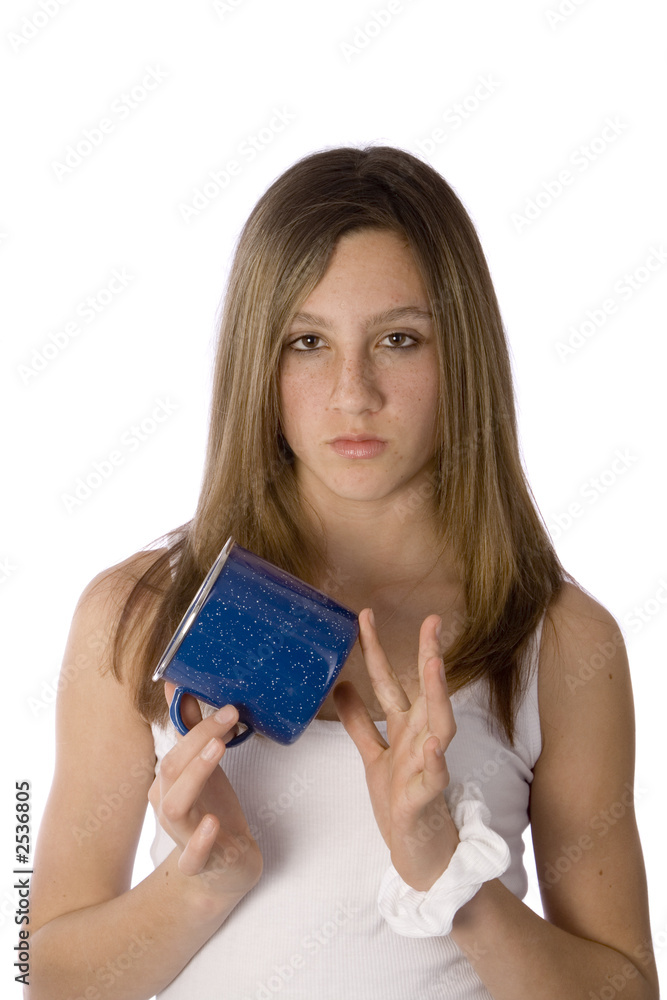 teen with the mug