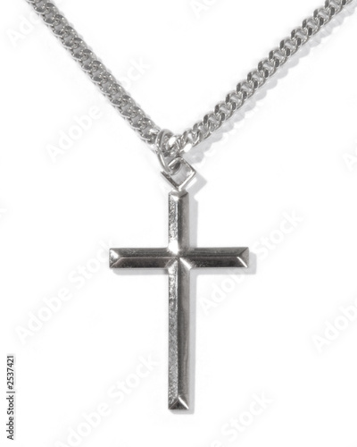 silver cross necklace photo