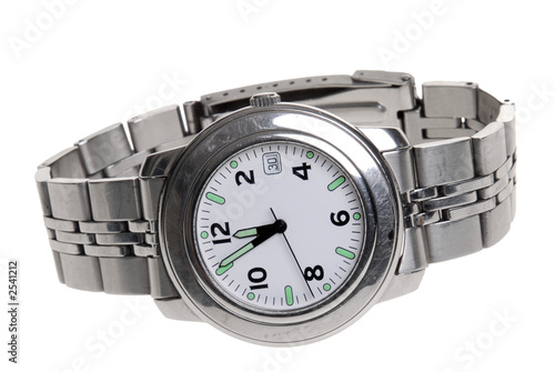 mans stainless steel wrist watch