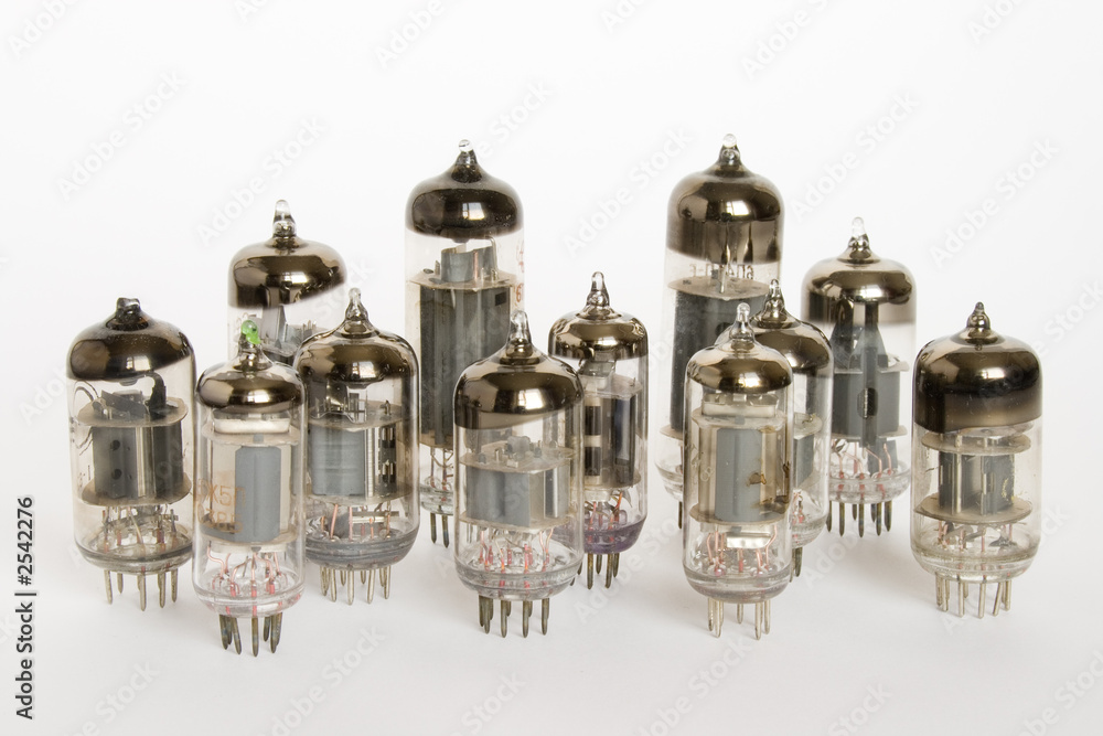 vacuum tubes on white background vacuum tubes on white background