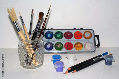 stock photo of art tools