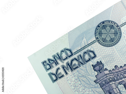 corner of mexican banknote