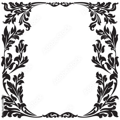 abstract floral decorative black frame vector illustration