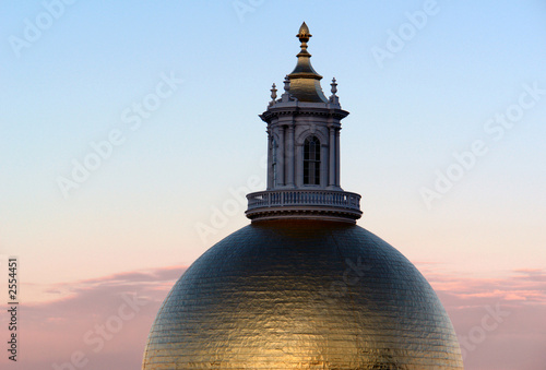 massachusetts statehouse dome at sunrise photo