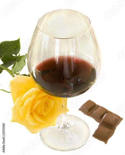 wine rose and chocolate