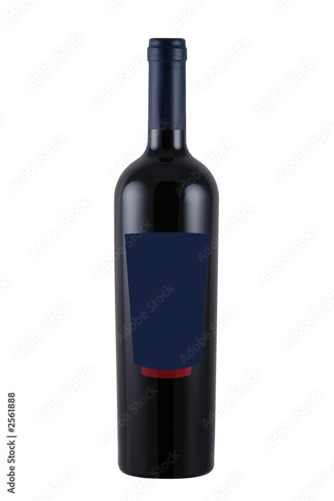 bottle of wine with blank label