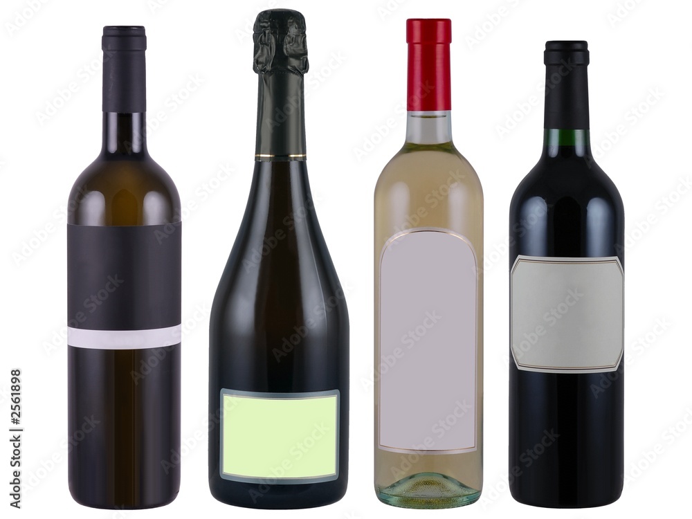 bottles of wine with blank label