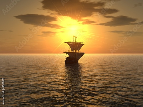 ship & sunset