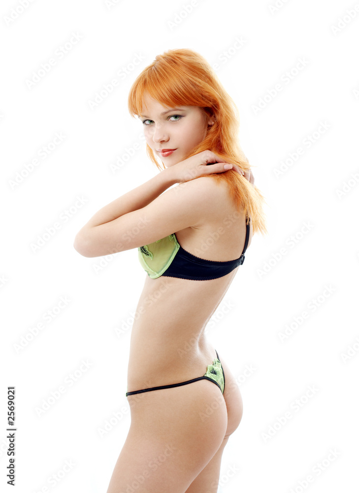 green lingerie girl #2