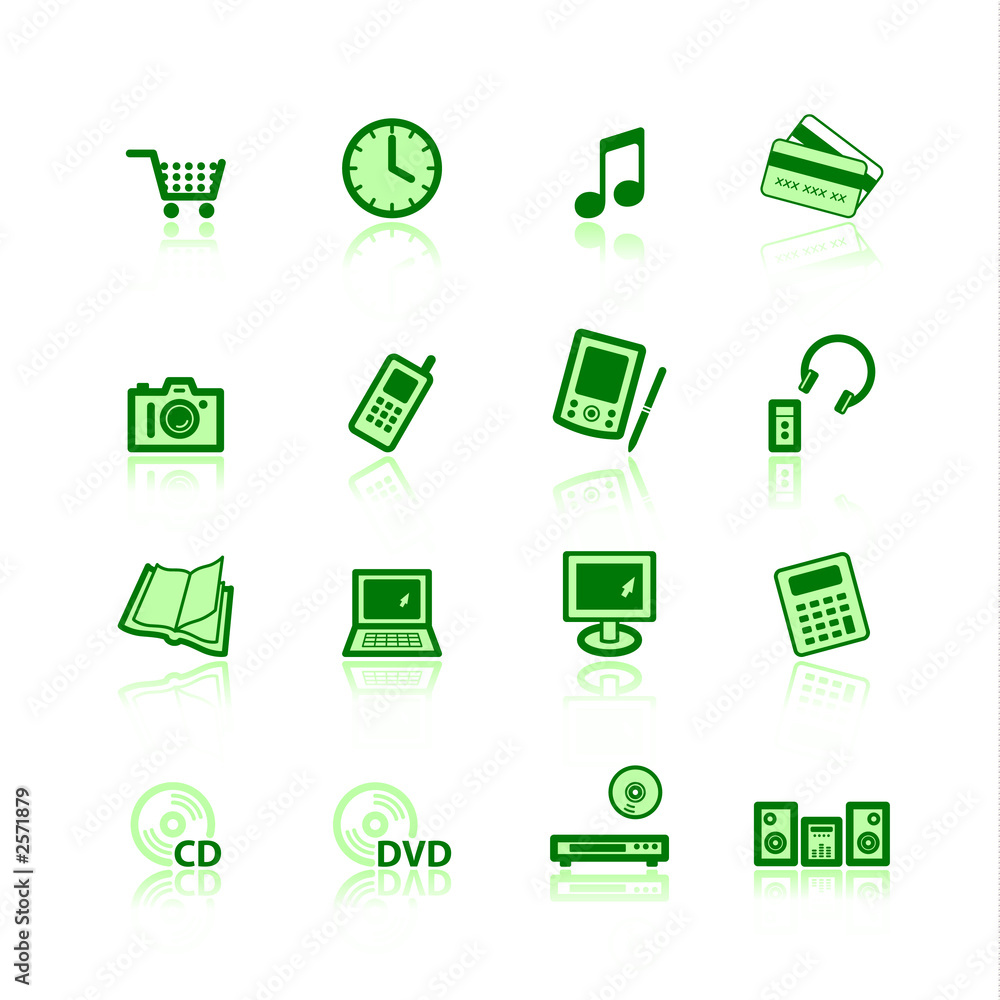green e-commerce icons