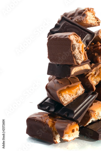 a mountain of chocolate bars