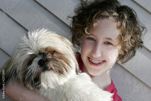 a girl and her dog