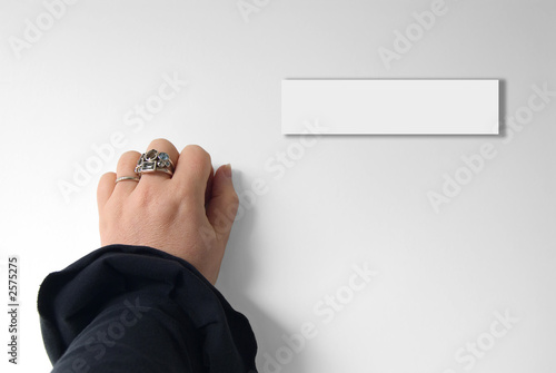 knocking on a white door