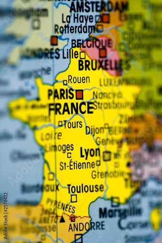 carte de france avec paris capitale mis en valeur
