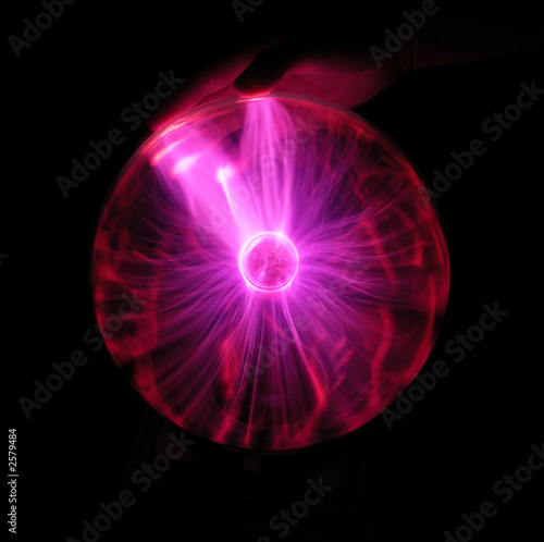 plasma ball with hand
