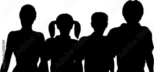 family of four silhouette