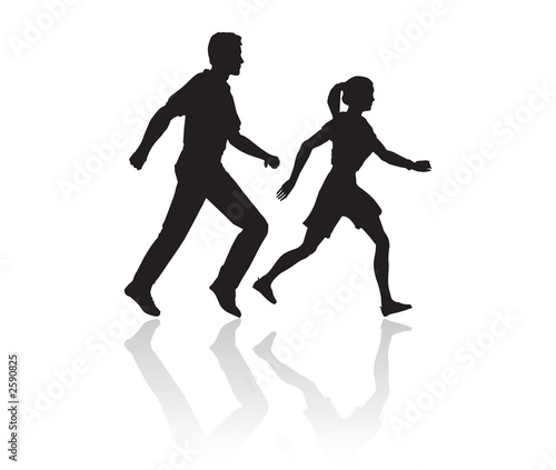walking people silhouette
