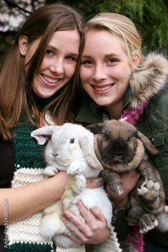 girls with bunnies