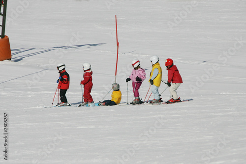 kids on a ski piste