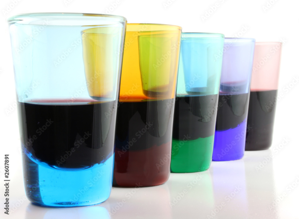 Fototapeta premium 5 drinking glasses - close up