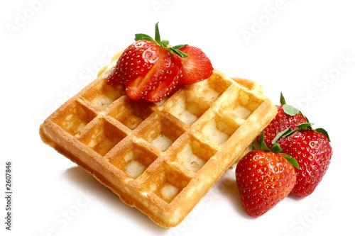 waffles and strawberries