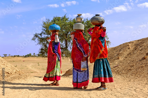 india, jaisalmer: women in the desert photo