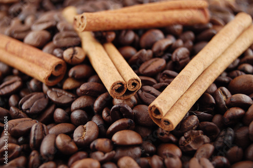 coffee beans and cinnamon