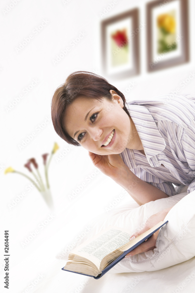 woman reading a book