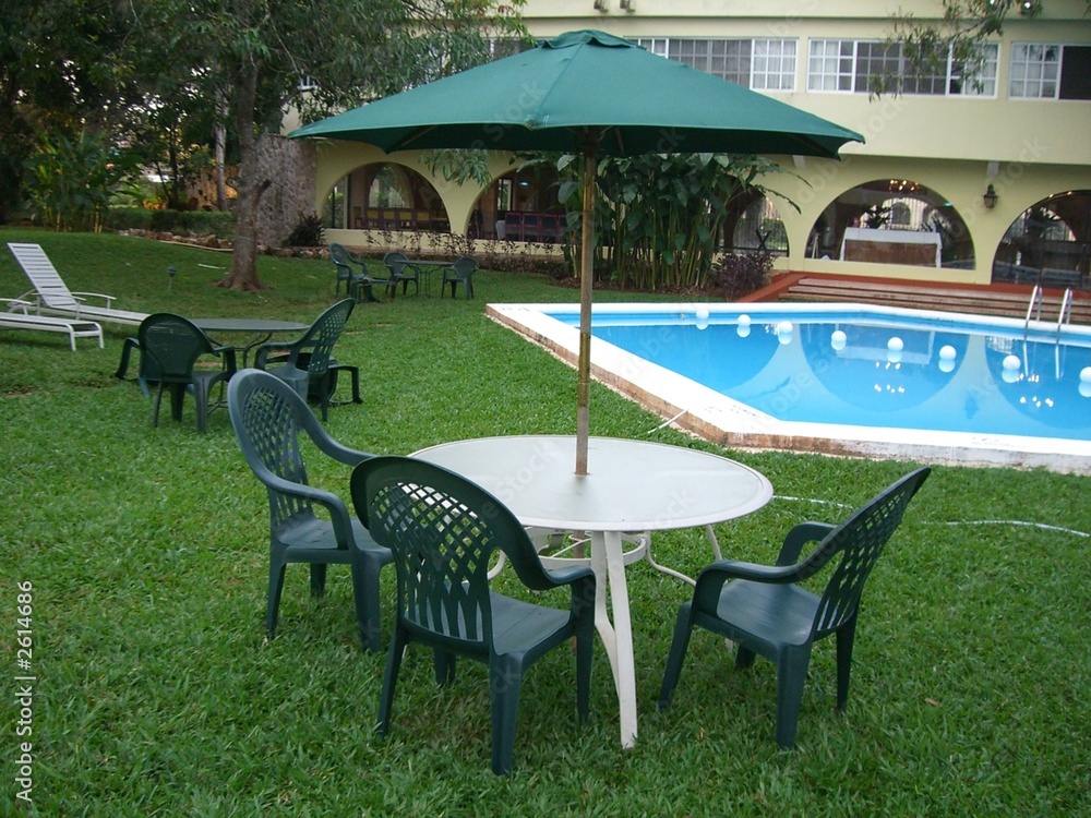 mexique piscine et parasol