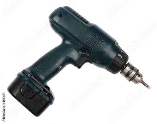 used cordless screwdriver/drill - isolated