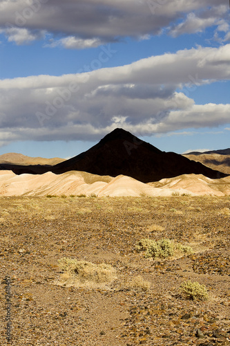 shot of a pyramid shaped mountain in death valley