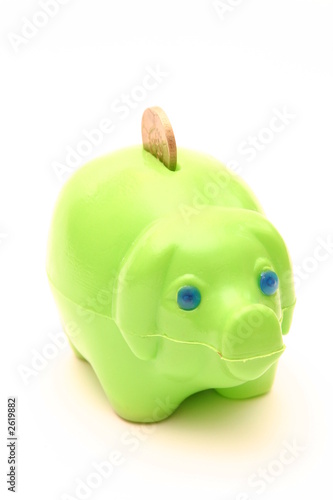 Принти на полотні green piggybank