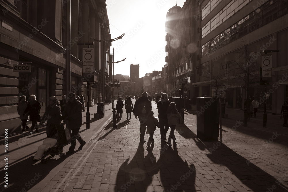 Pedestrian Shadows, St Ann's Square, Manchester