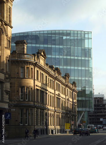 Konstfotografi Modern and Old Office Buildings, Deansgate, Manchester, England