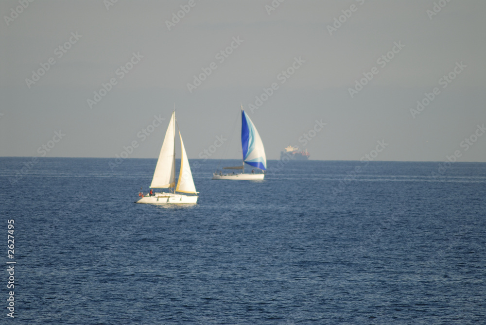 sailing boats in celle ligure italy